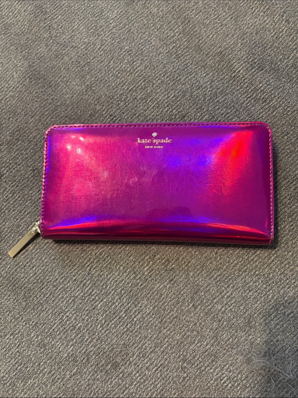 Kate Spade Rainer Lane Lacey Metallic Wallet – Pink Holographic.  Storybook!